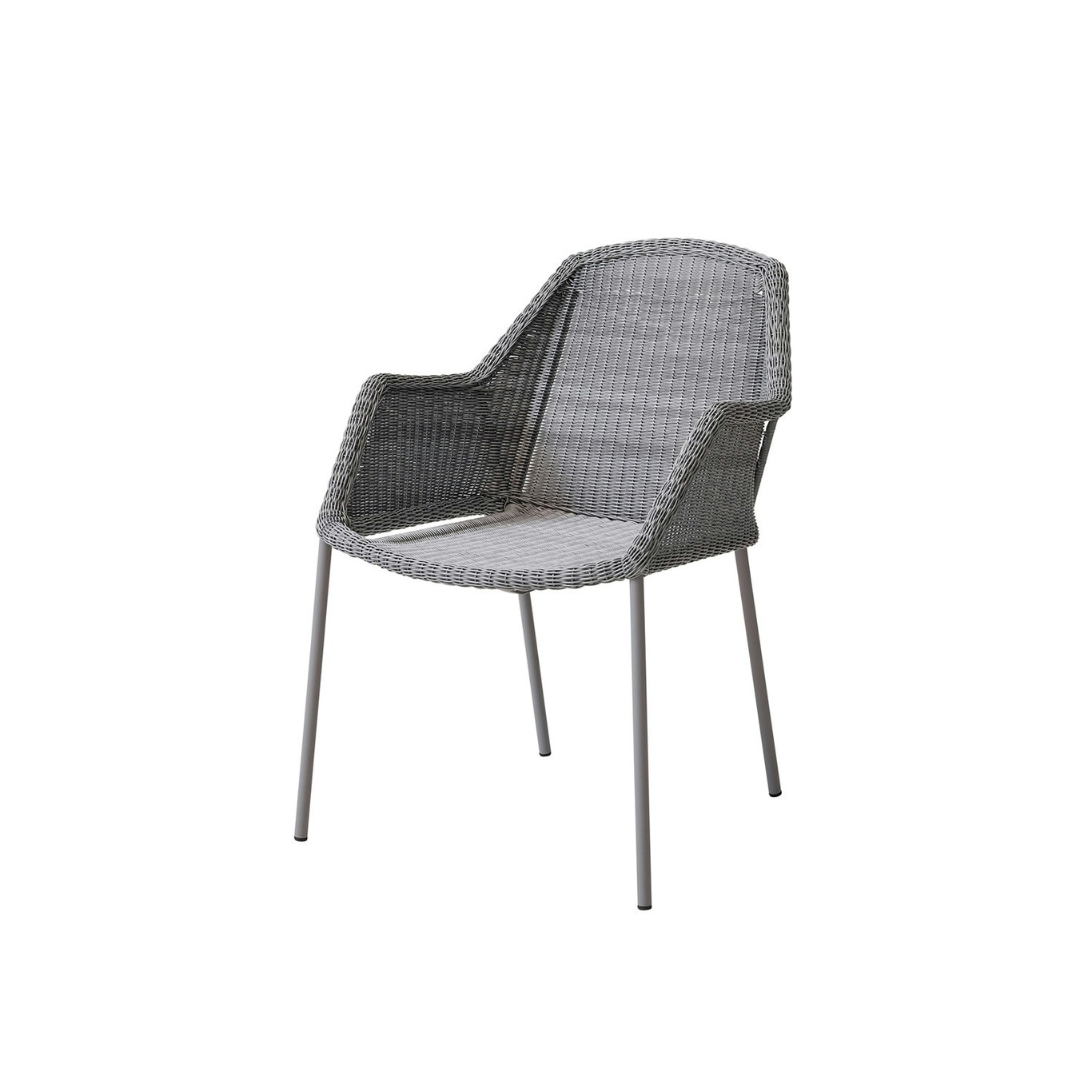 Breeze Chair With Armrest Stackable, Light Grey