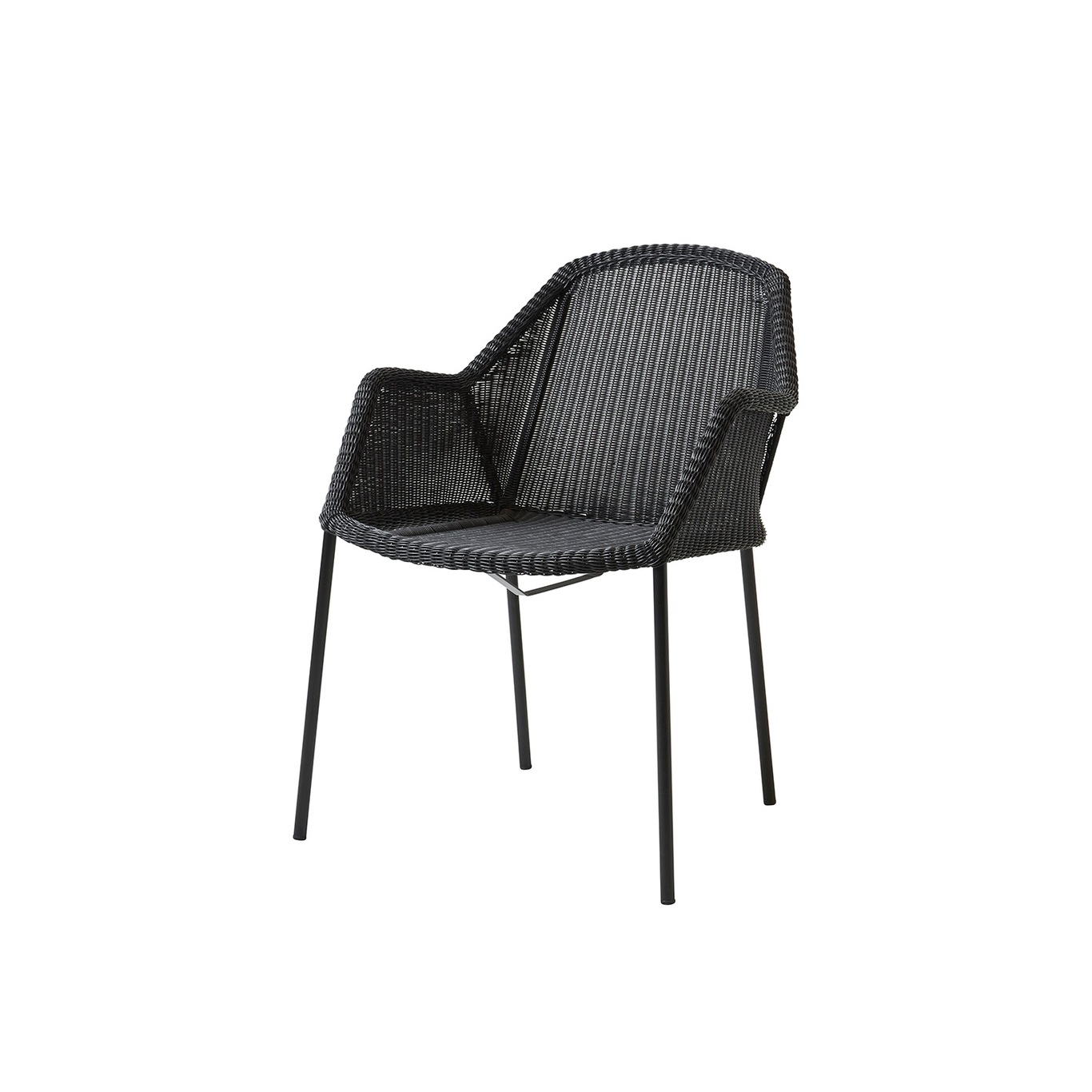 Breeze Chair With Armrest Stackable, Black
