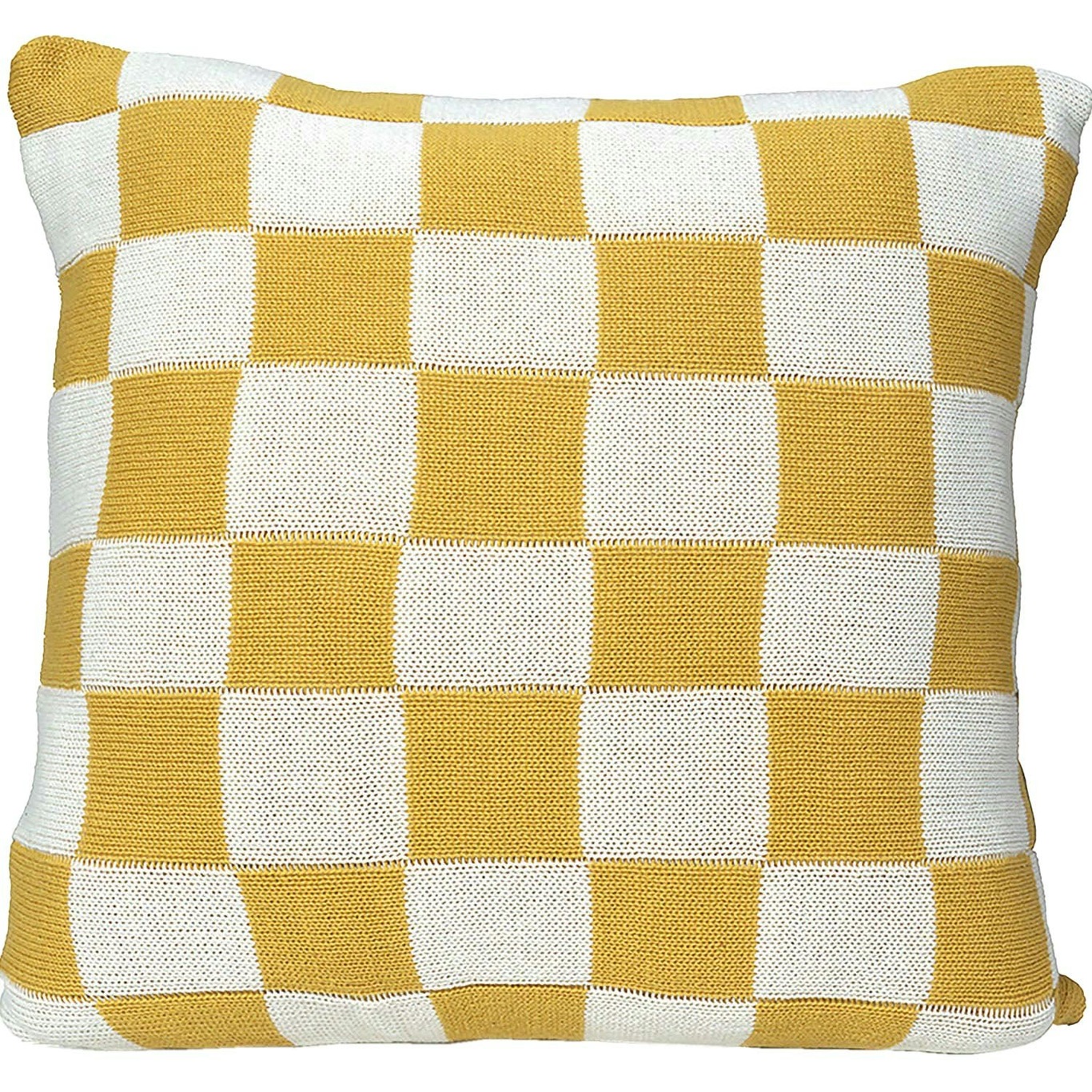 Knitted Check Tyynynpäällinen 50x50 cm, Keltainen