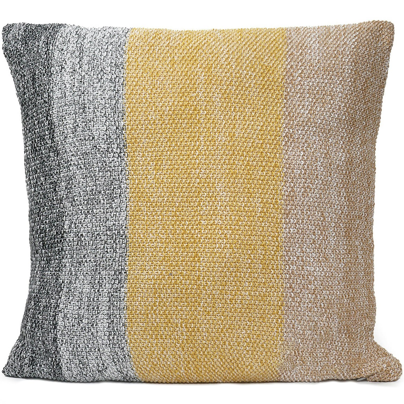 Knitted Stripes Tyynynpäällinen 50x50 cm, Keltainen