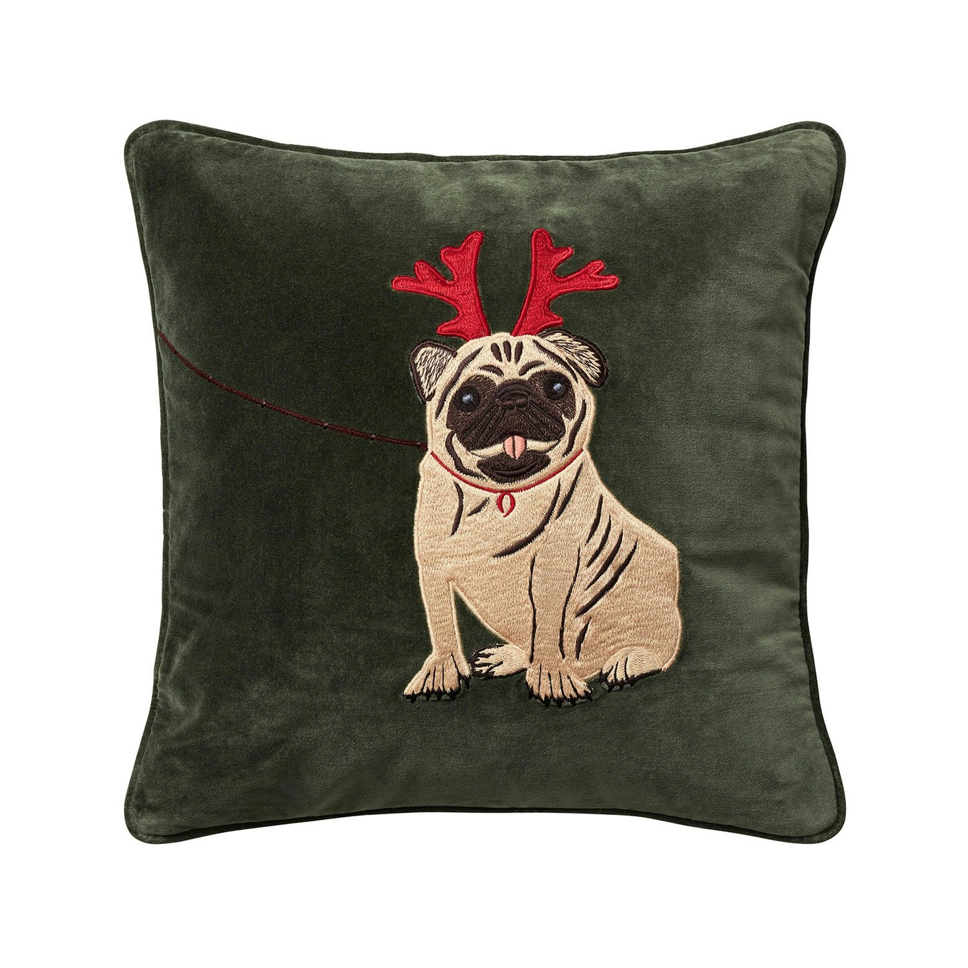 Holiday Dog Tyynynpäällinen 50x50 cm, Metsänvihreä