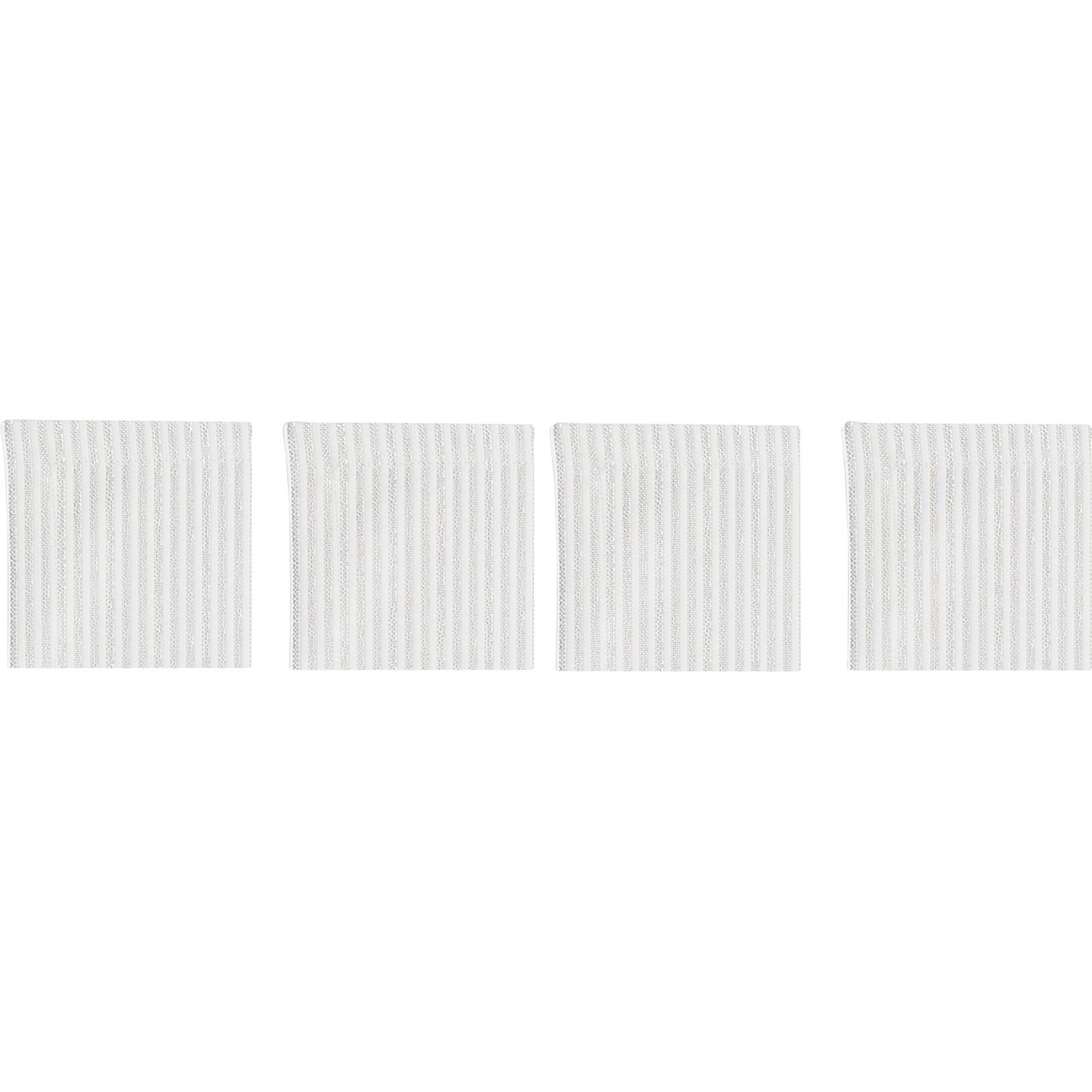 Narrow Stripe Lasinaluset 10x10 cm 4-pakkaus, Valkoinen