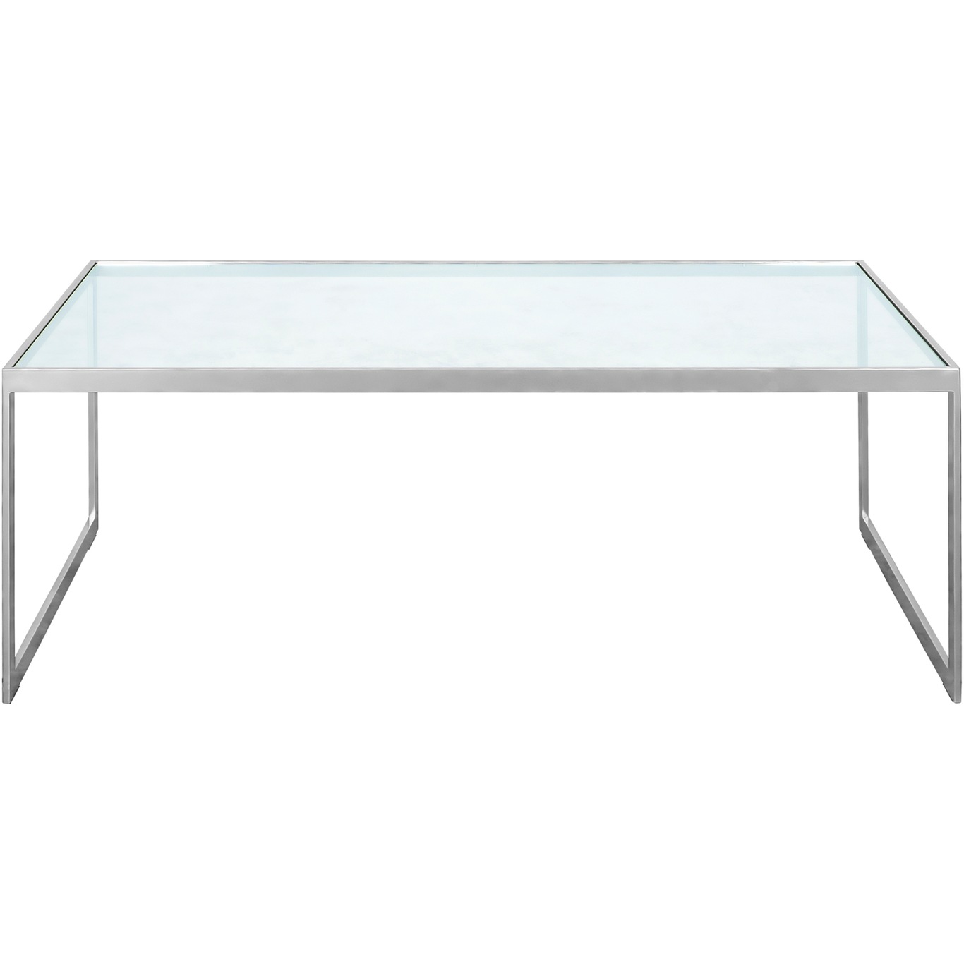 Square Sohvapöytä, 122x62 cm, Silver Grey/Glass