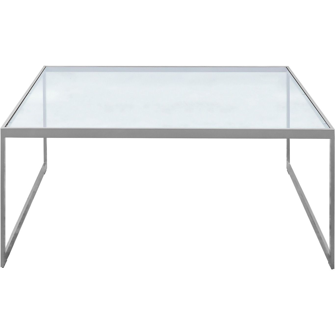 Square Sohvapöytä, 102x102 cm, Silver Grey/Glass