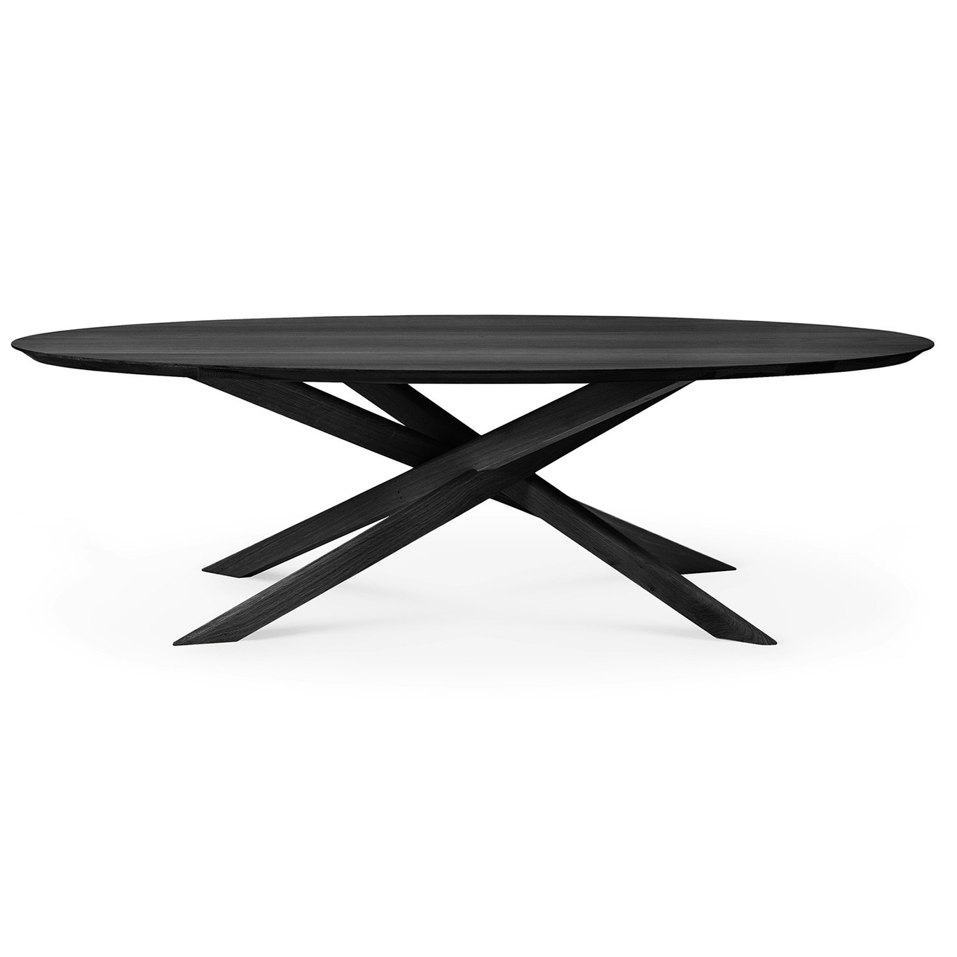 Mikado Ruokapöytä Soikea Musta Tammi, 138x267 cm