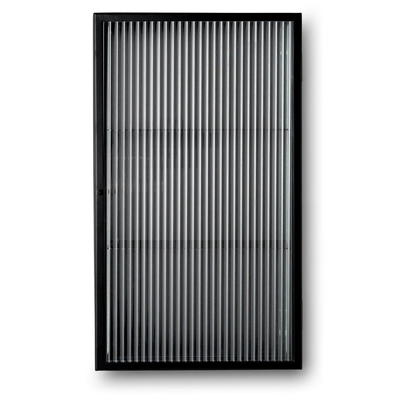 Haze Seinäkaappi Aallotettu Lasi 60x35 cm, Musta