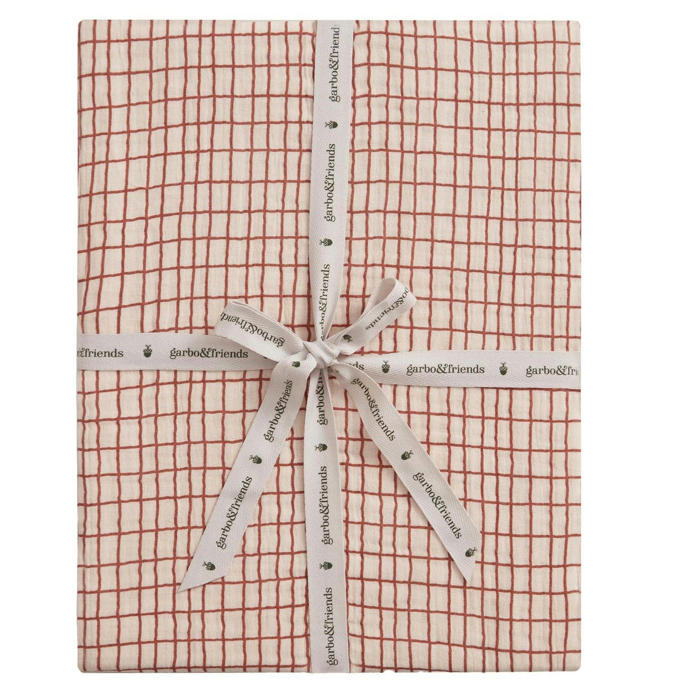 Checks Rust Fitted Sheet Double, 140x200 cm