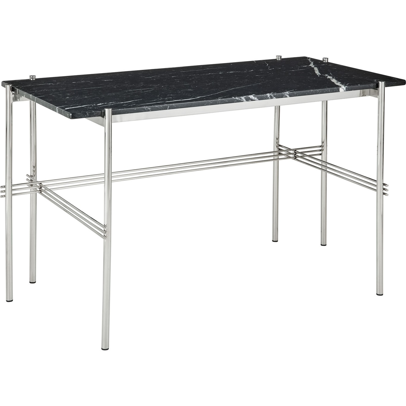 TS Pöytä 60x120 cm, Kiiltävä Teräs / Musta Marquinamarmori