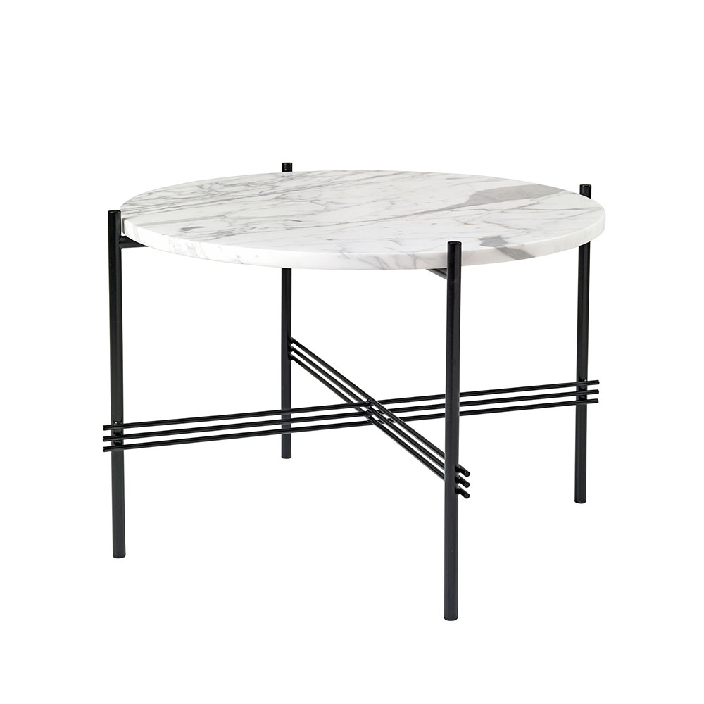 TS Sohvapöytä 55 cm, Musta / Valkoinen Carrara-marmori