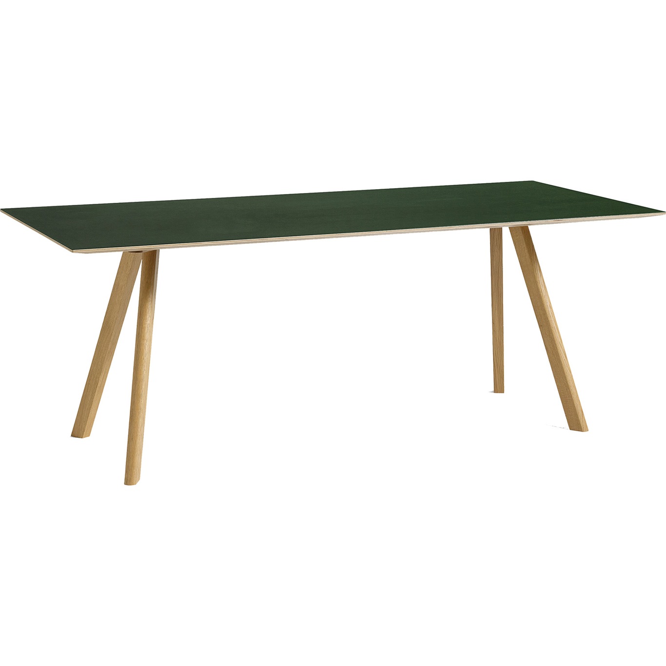 CPH30 Pöytä 90x200 cm, Vesipohjaisella Lakalla Käsitelty Tammi/Vihreä Linoleumi