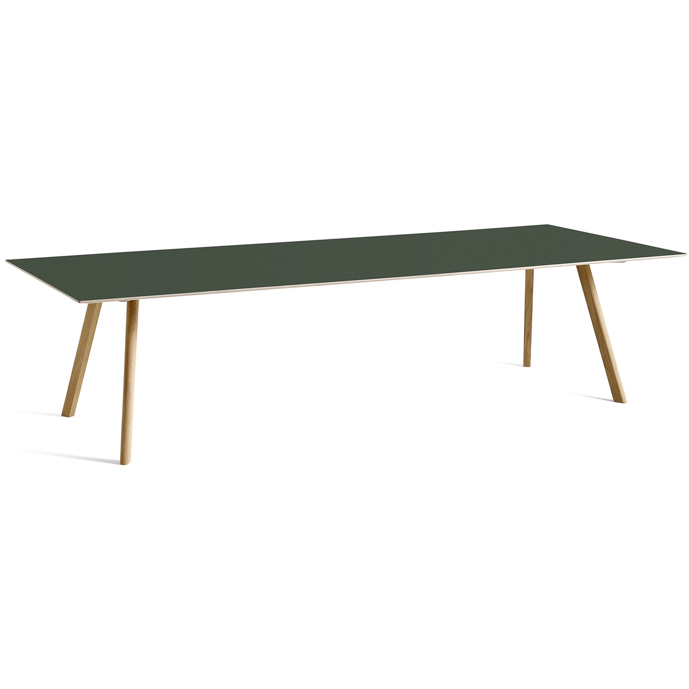 CPH 30 Pöytä 300x120 cm, Vesipohjaisella Lakalla Käsitelty Tammi / Vihreä Linoleumi
