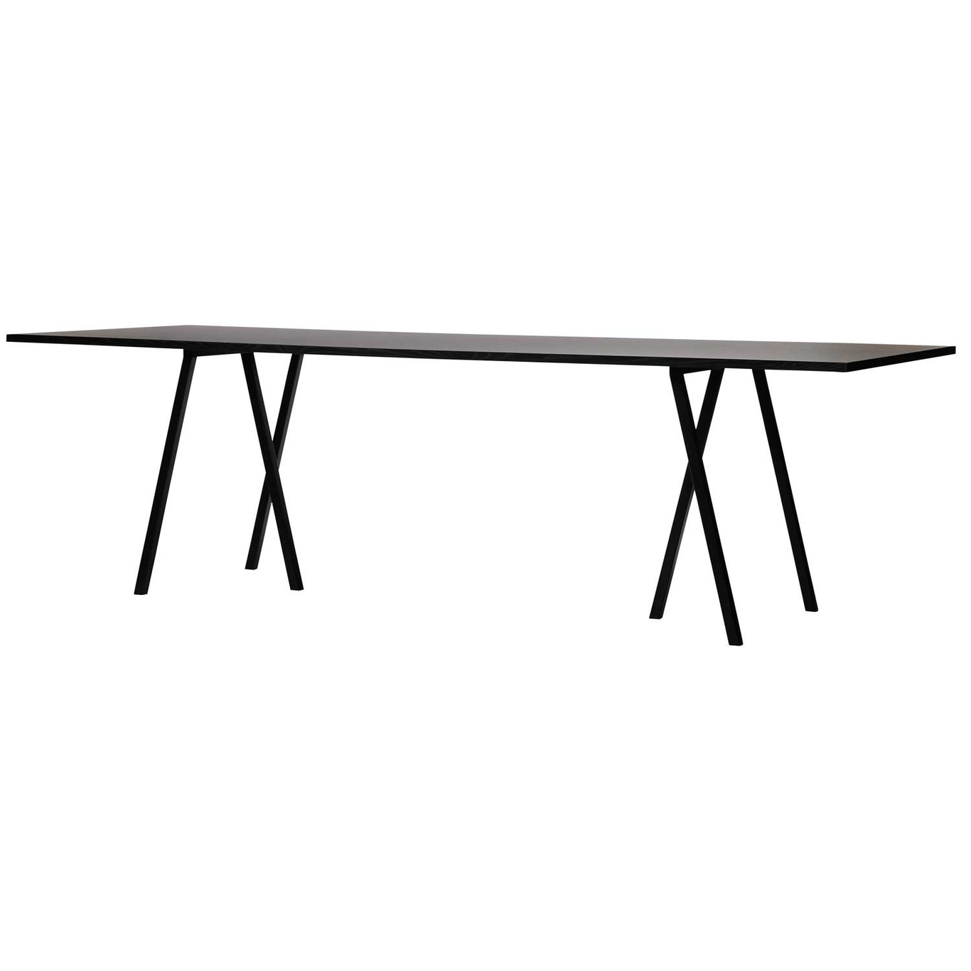 Loop Stand Pöytä 200 cm, Linoleumi / Musta