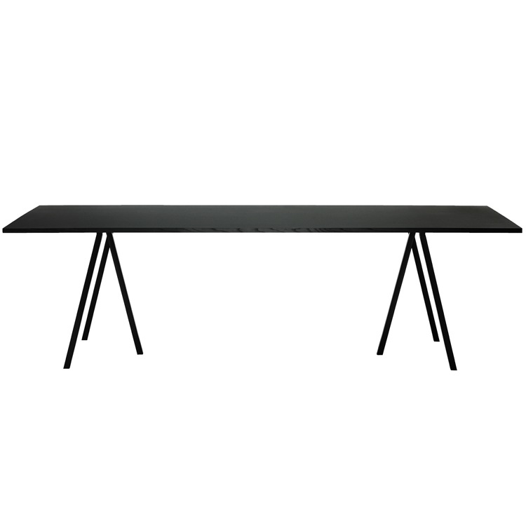 Loop Stand Pöytä 250 cm, Linoleumi / Musta