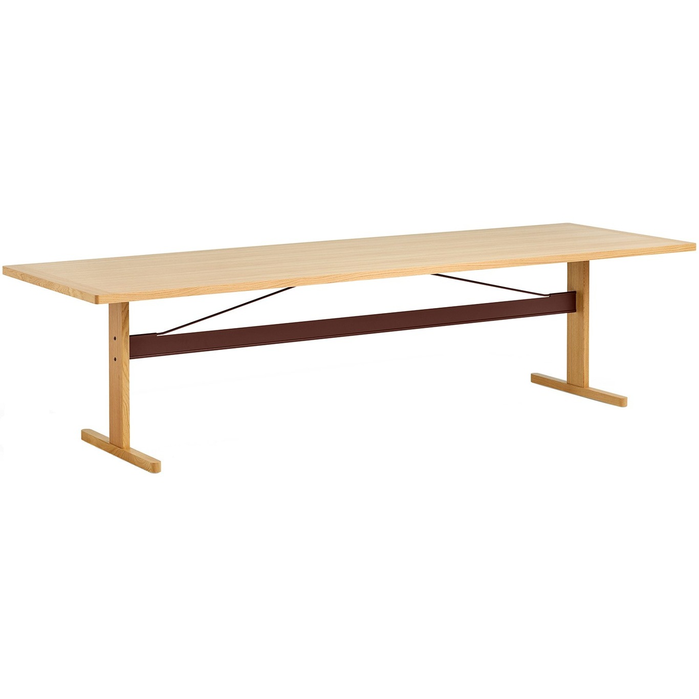 Passerelle Pöytä 95x300 cm, Lakattu Tammi / Burgundinpunainen