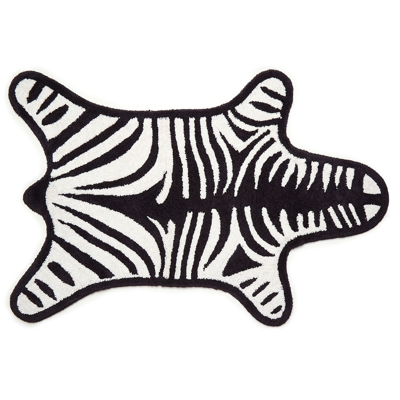 Zebra Kylpyhuoneenmatto 79x112cm, Musta/Valkoinen