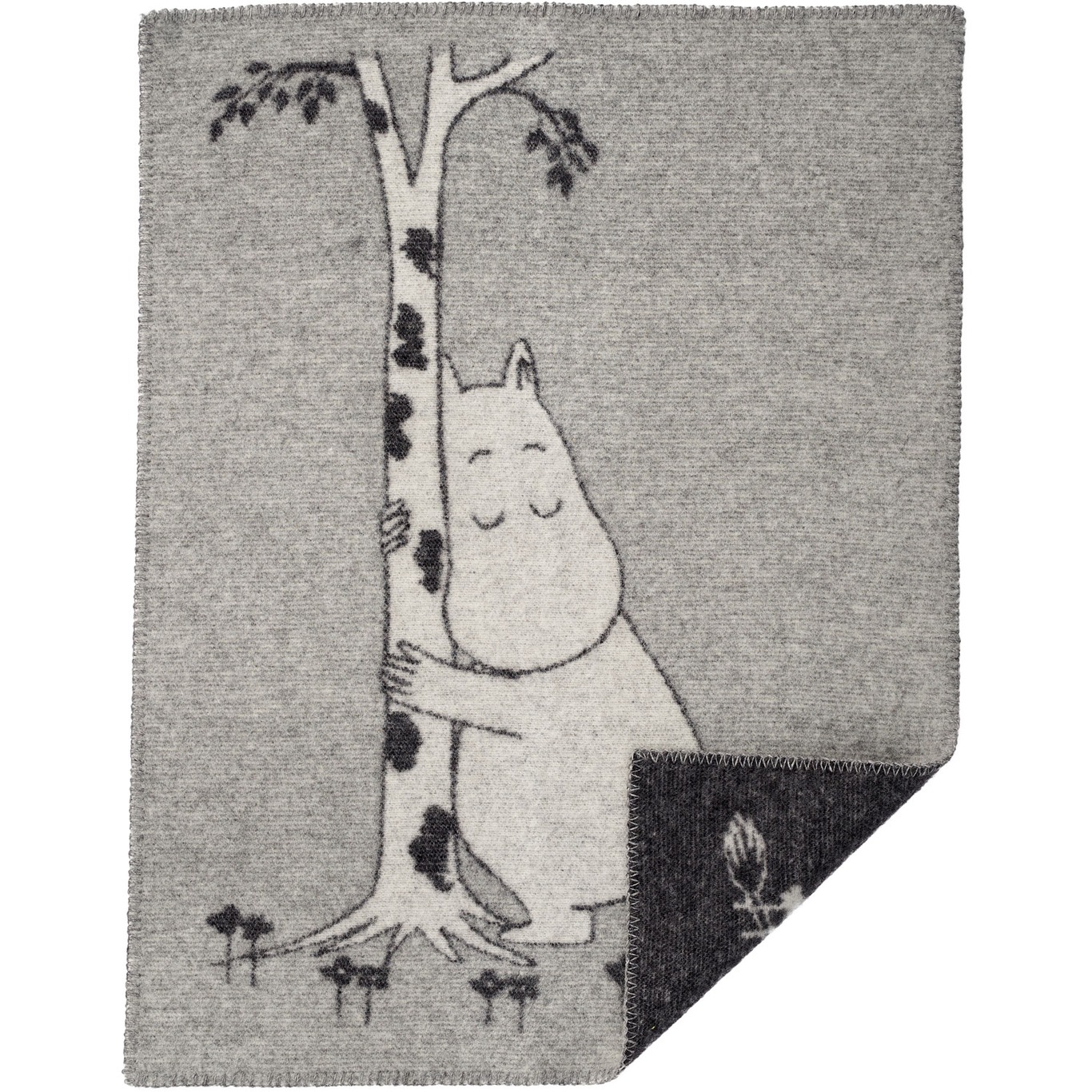 Moomin tree hug Huopa 65x90 cm, Harmaa