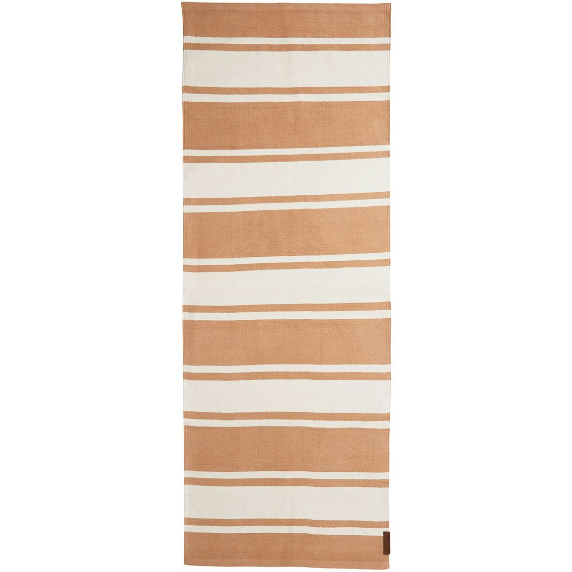 Organic Striped Cotton Matto 80x220 cm, Beige