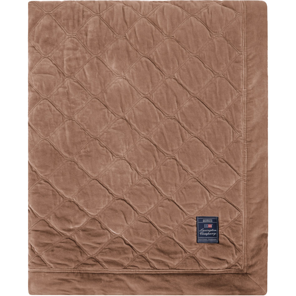 Quilted Organic Cotton Velvet Päiväpeite 260x240 cm, Beige