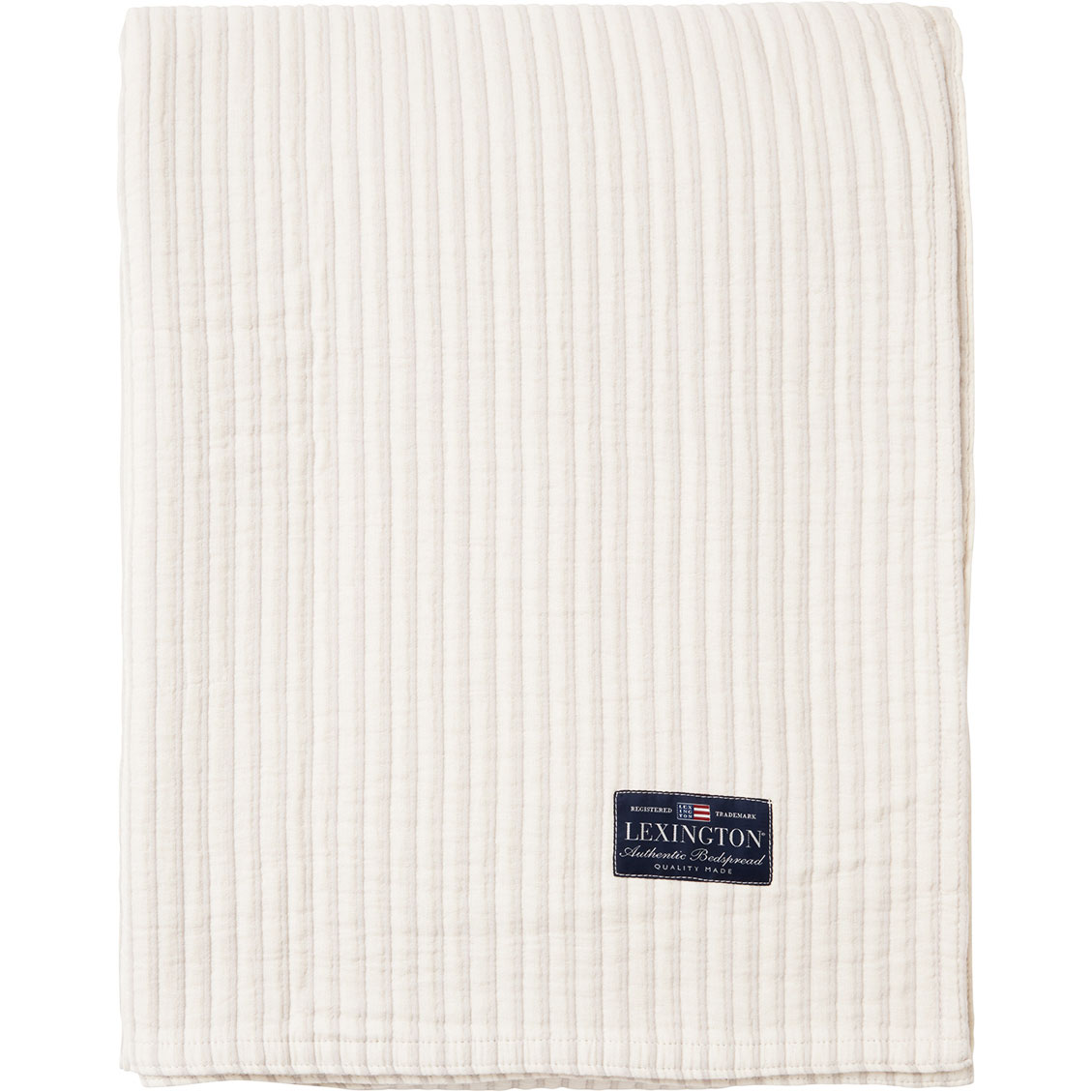 Striped Reversible Organic Cotton Päiväpeite 260x240 cm, Luonnonvalkoinen/Harmaa