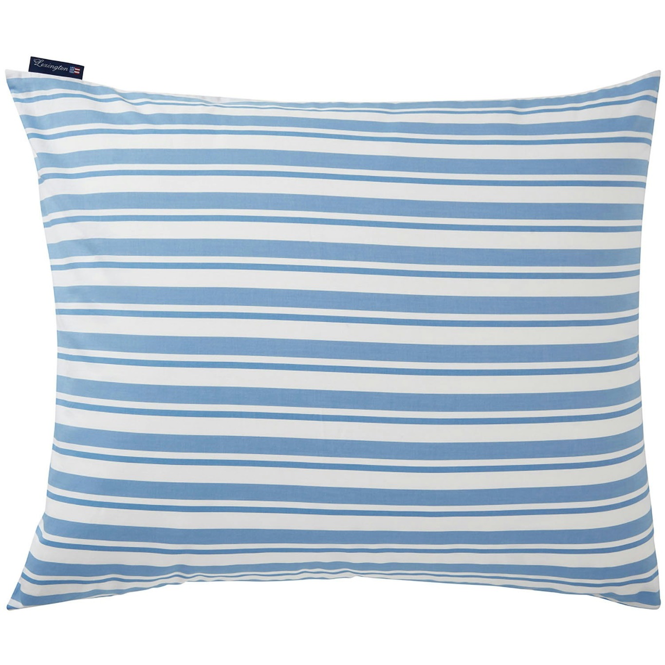 Striped Cotton Poplin Tyynynpäällinen 50x60 cm, Sininen
