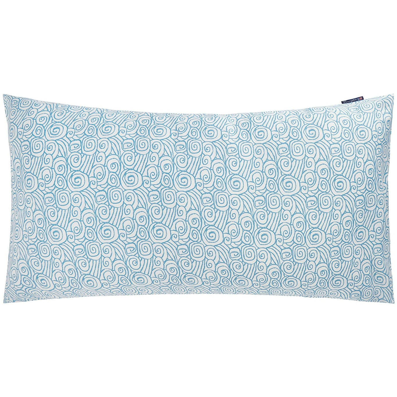 Wave Printed Cotton Sateen Tyynynpäällinen 50x90 cm, Sininen