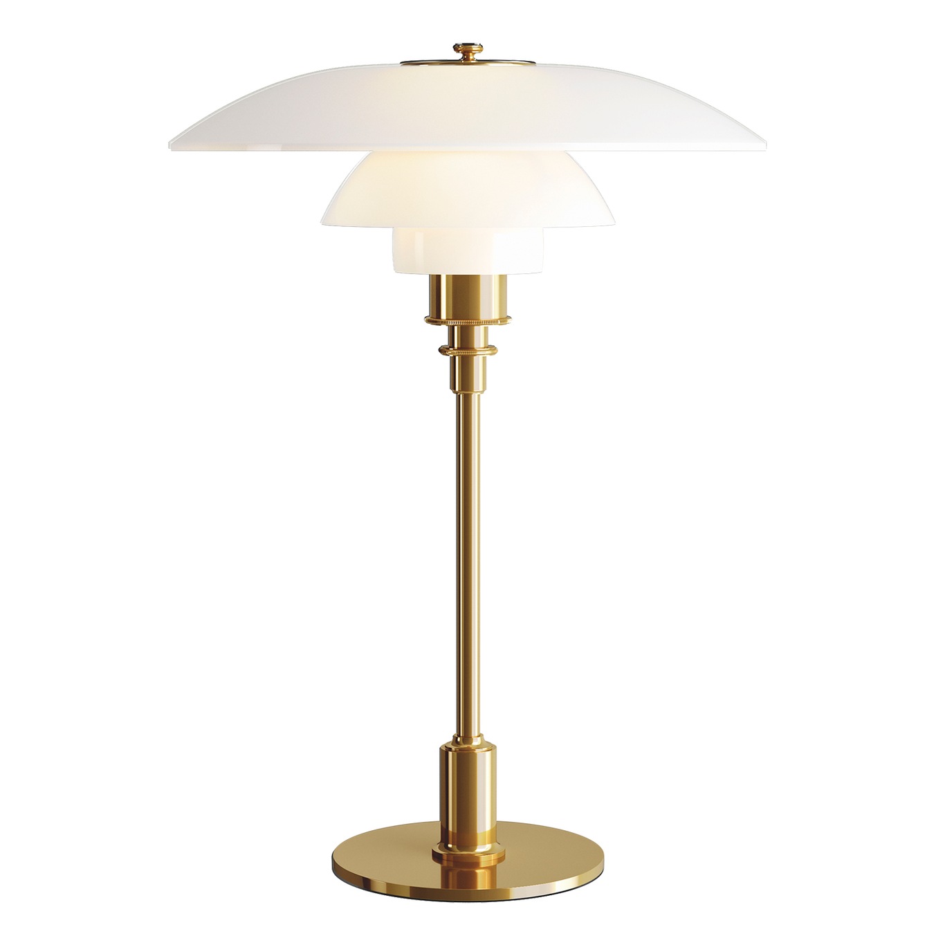 PH 3½-2½ Table Lamp, Brass/White Opal Glass