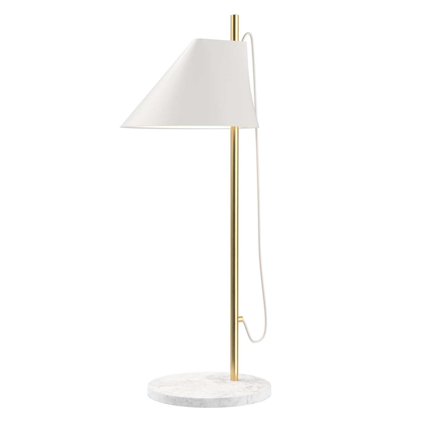 Yuh Table Lamp, Brass/White