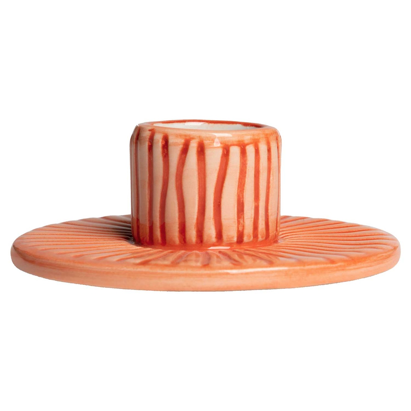 Stripes Kynttilänjalka 8 cm, Oranssi