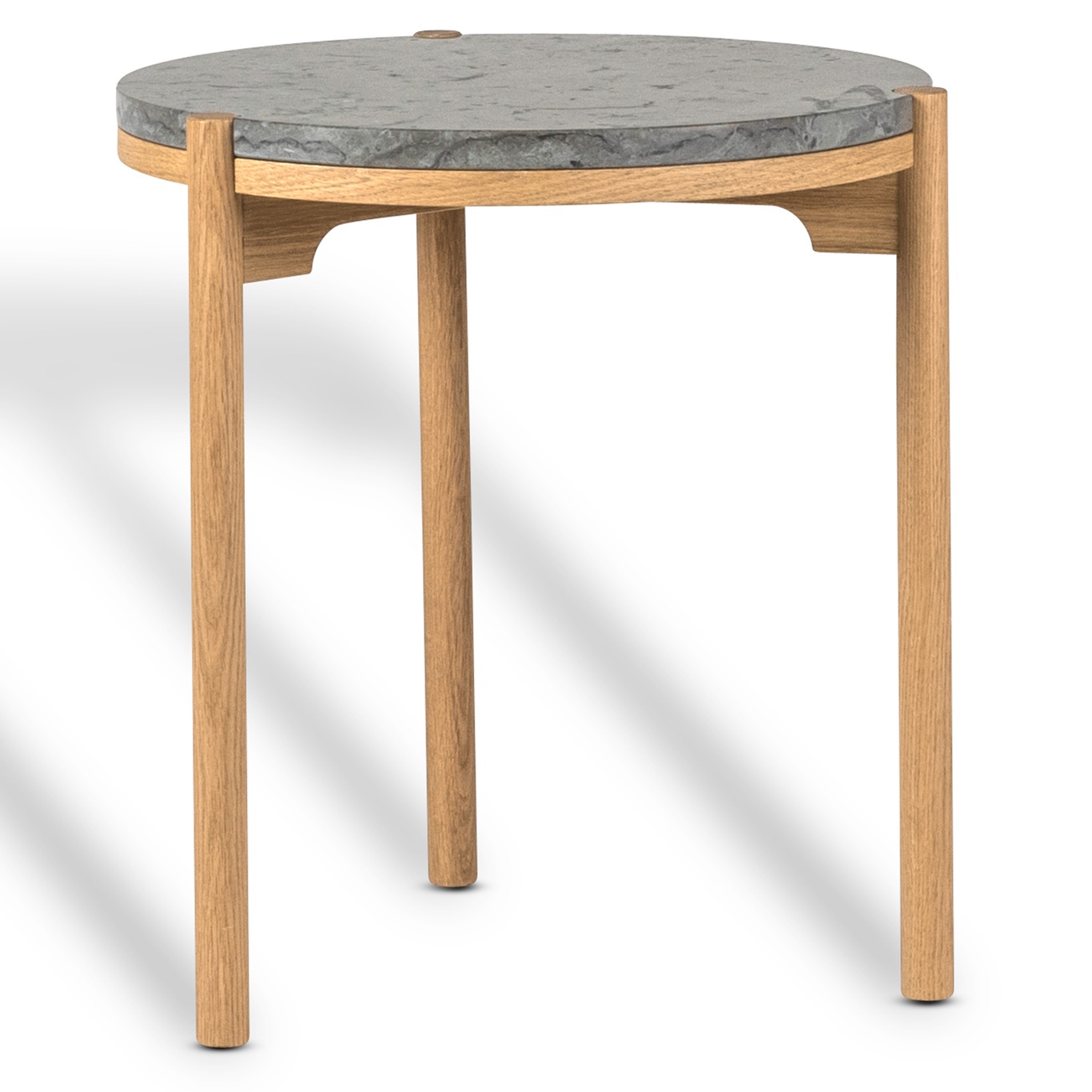Dondo Sivupöytä Ø45 cm, Tammi / Hiottu Kalkkikivi