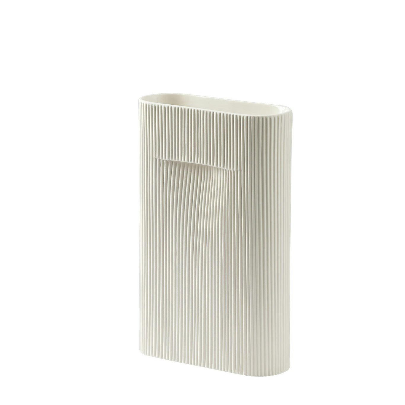 Ridge Vase, H35, Off-White