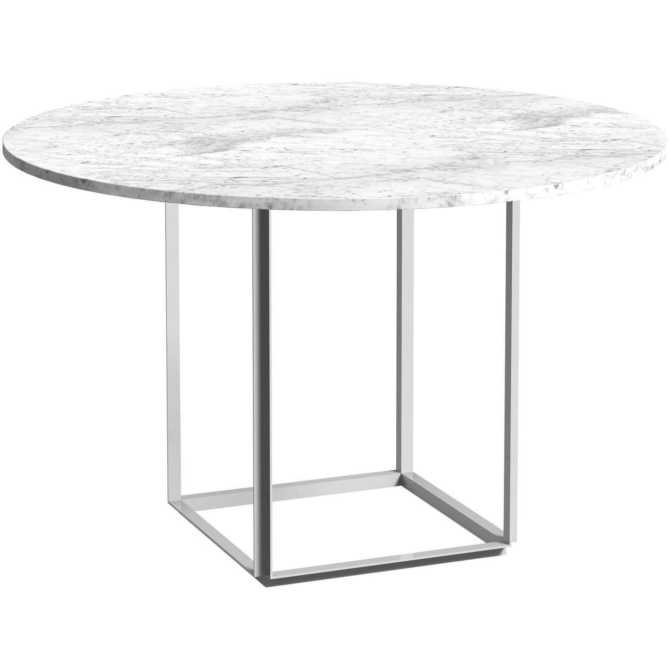Florence Ruokapöytä 120 cm, Valkoinen Marmori / Valkoinen