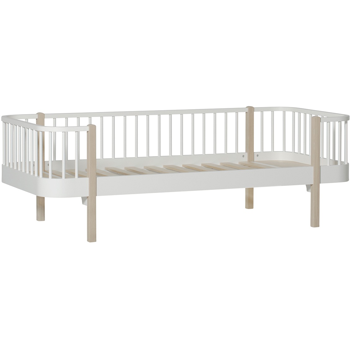 Wood Day Bed, 90x200cm, White/Oak