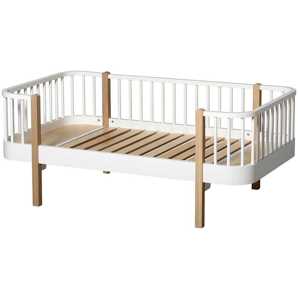 Wood Junior Day Bed, 90x160cm, White/Oak
