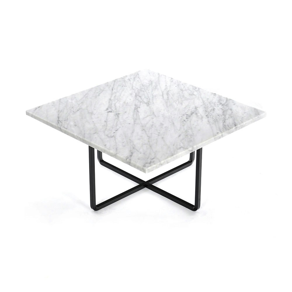 Ninety Coffee Table 60x60 cm, Valkoinen Marmori/Musta