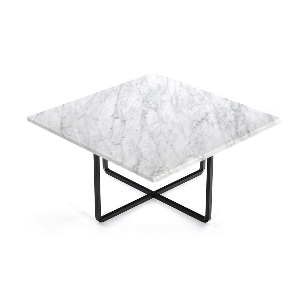 Ninety Coffee Table 60x60 cm, Valkoinen Marmori/Musta