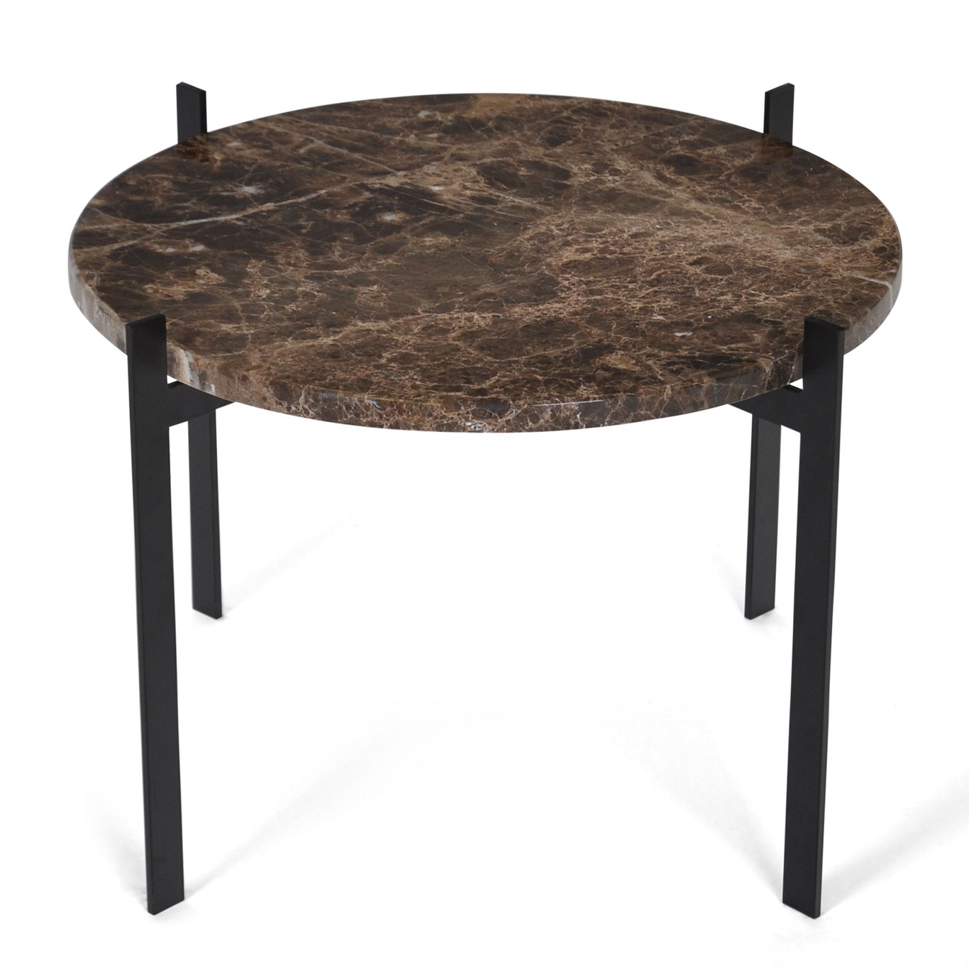 Single Deck Pöytä, Ruskea Marmori/Musta