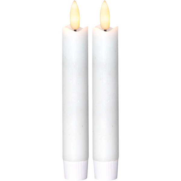 Flamme LED Antiikkikynttilä Valkoinen 2-pakkaus, 15 cm