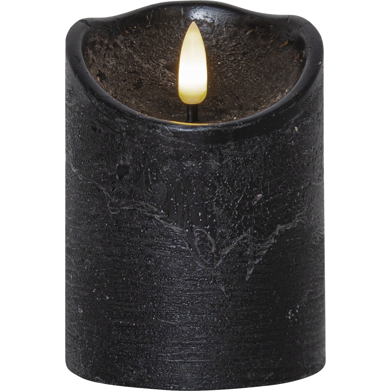Flamme Rustic LED Pöytäkynttilä Musta, 10 cm