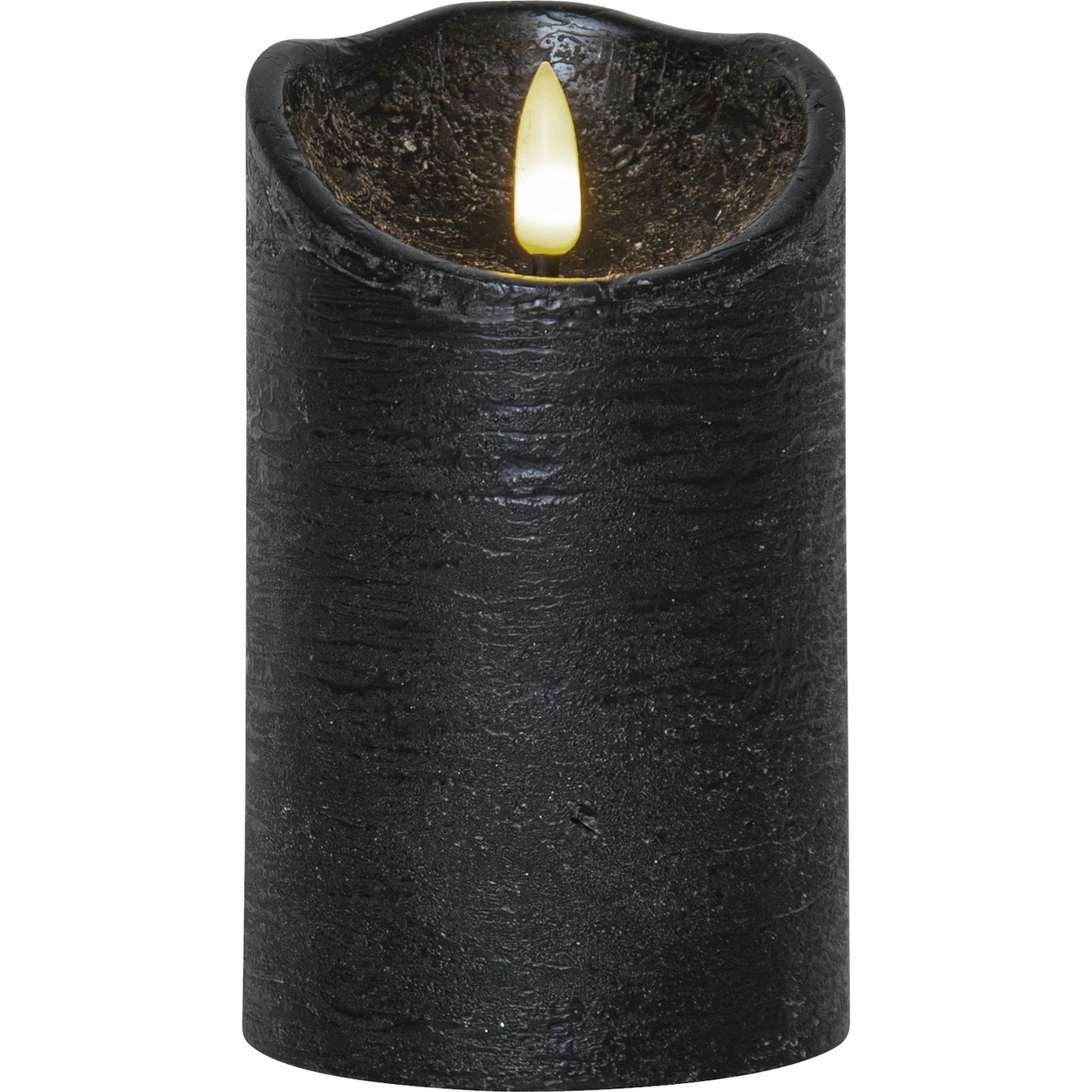 Flamme Rustic LED Pöytäkynttilä Musta, 12 cm