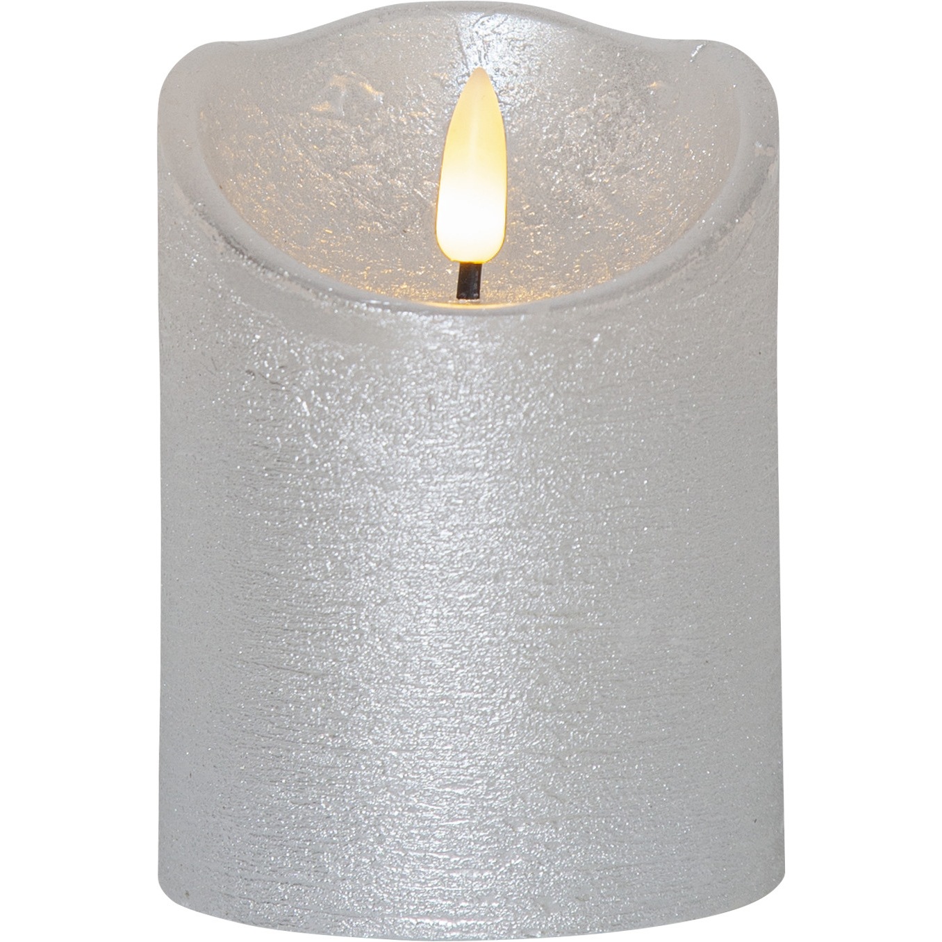 Flamme Rustic LED Pöytäkynttilä Silver, 10 cm