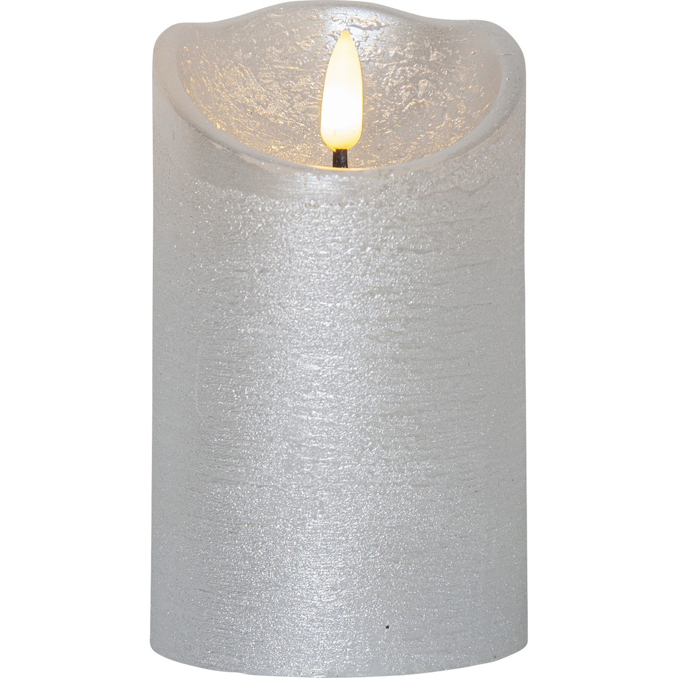 Flamme Rustic LED Pöytäkynttilä Silver, 12 cm
