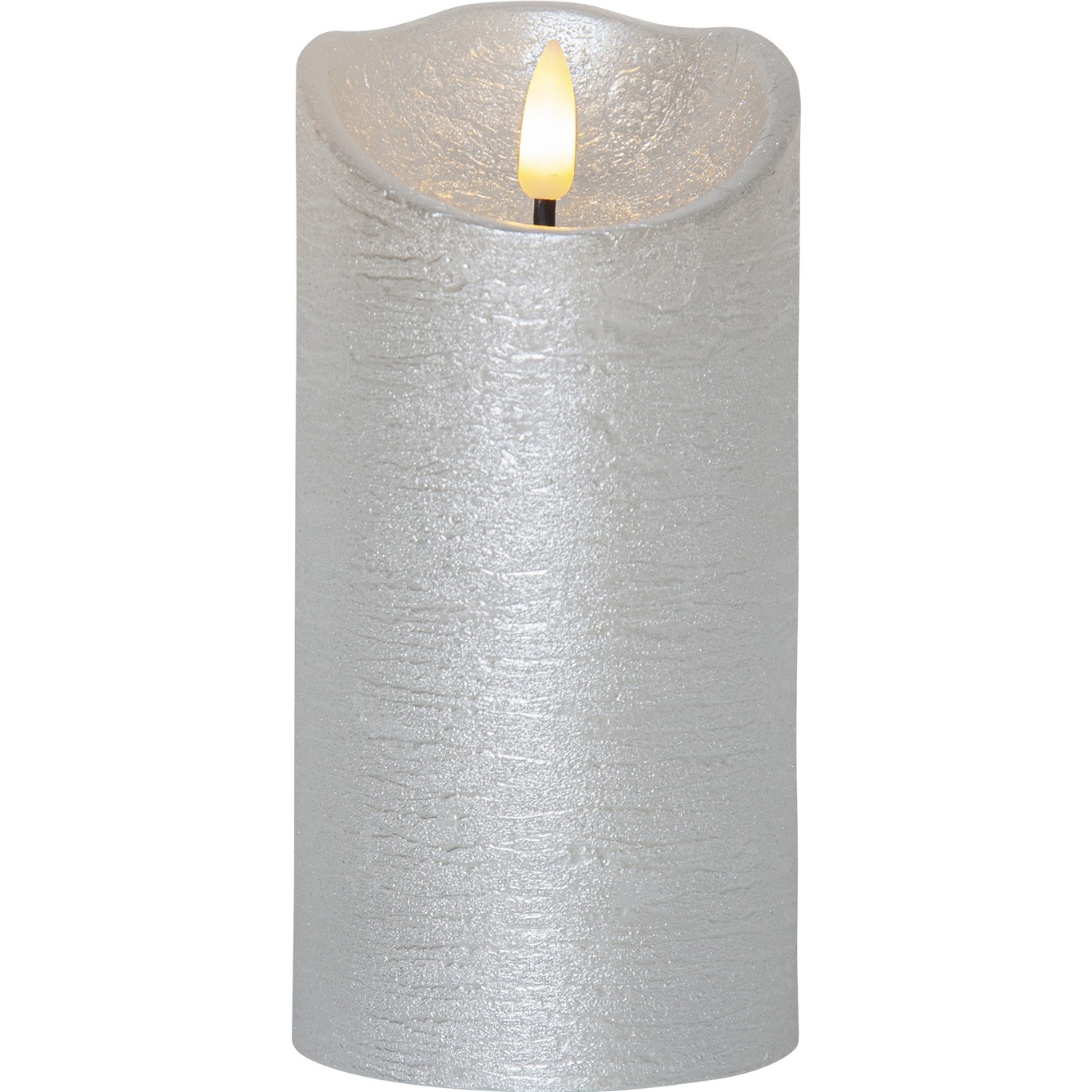 Flamme Rustic LED Pöytäkynttilä Silver, 15 cm