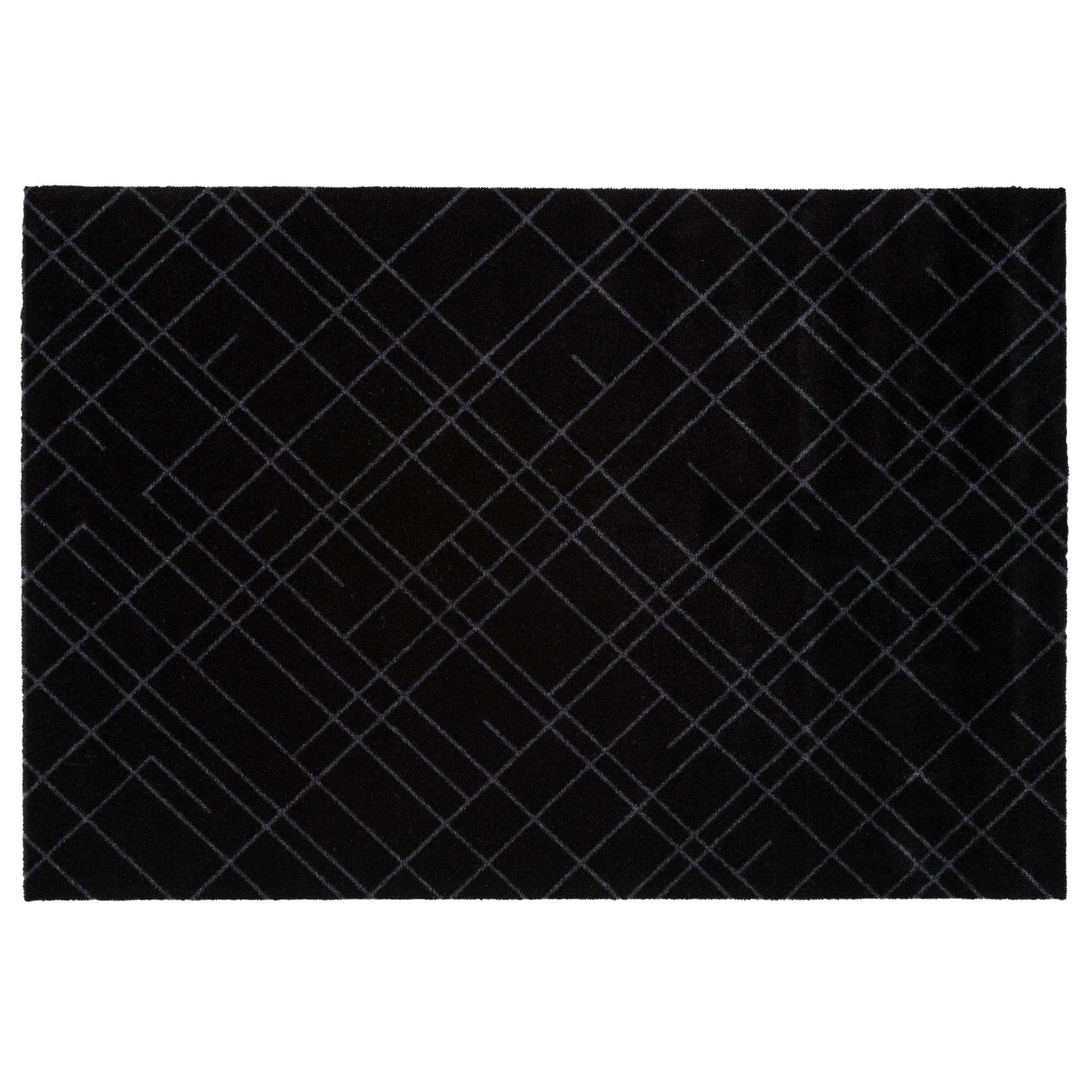 Lines Ovimatto Musta / Harmaa, 130x90 cm