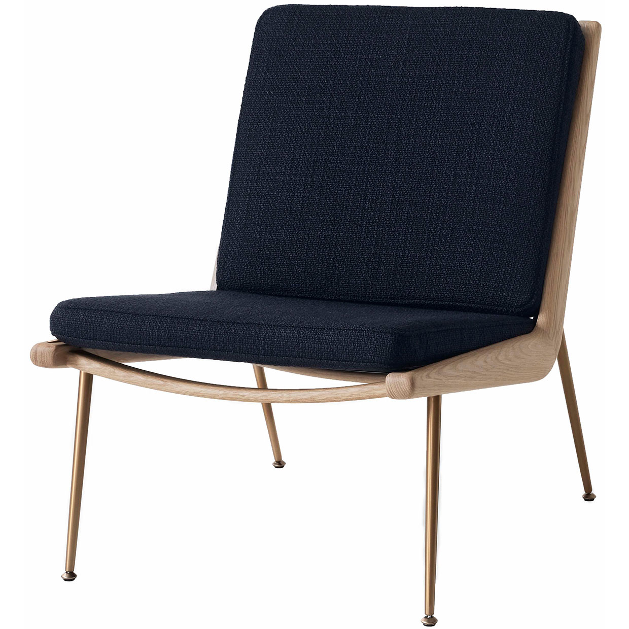 Boomerang HM1 Lounge Chair, White Oiled Oak / Loop Marine K5042