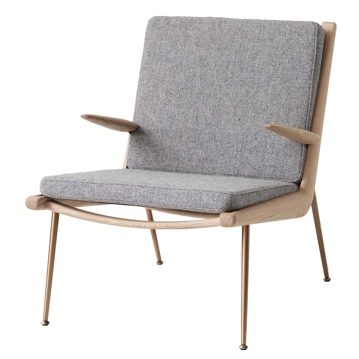 Boomerang HM2 Lounge Chair, White Oiled Oak / Hallingdal 130