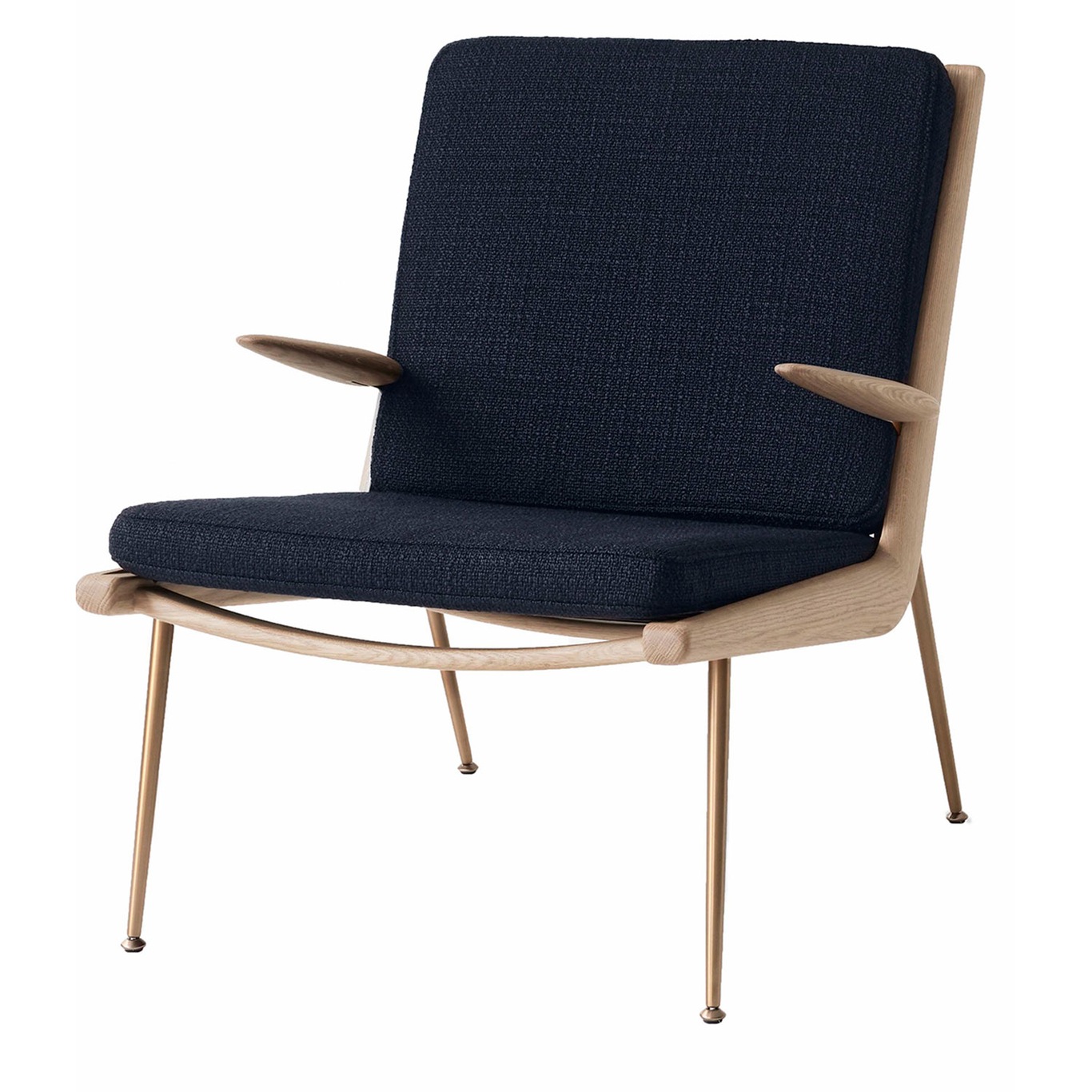 Boomerang HM2 Lounge Chair, White Oiled Oak / Loop Marine K5042
