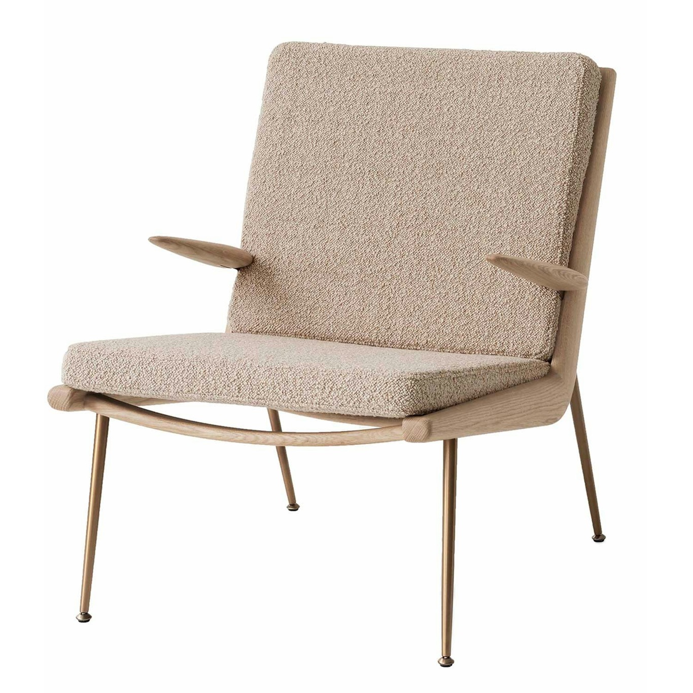 Boomerang HM2 Lounge Chair, White Oiled Oak / Karakorum 003